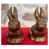 502 - TWO BUNNY FIGURINES 6.5'T (M79)