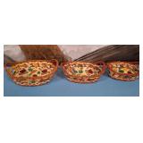 11 - WICKER NESTING BASKETS WITH LINERS (L29)