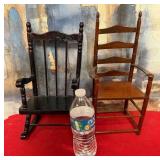 81 - TWO WOODEN DOLL-SIZE CHAIRS (Z132)
