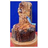 N - CARVED WOOD SCULPTURE 15"T (N106)