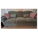 12 - UPHOLSTERED SOFA WITH ACCENT PILLOWS