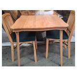 11 - WOODEN TABLE WITH TWO CHAIRS
