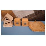 11 - FOLDING APPLE BASKET, BIRDHOUSE, BOXES (L44)