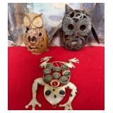 502 - OWL LANTERNS & FROG WALL DECOR (M81)