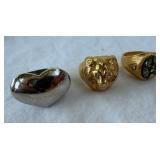 502 - THREE COSTUME JEWELRY RINGS (C12)