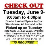 AUCTION PICK UP DAY & HOURS