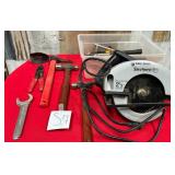 408 - BIN OF POWER & HAND TOOLS (S7)