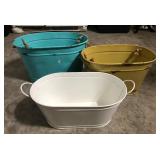 464 - THREE METAL TUBS