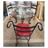 502 - GLASS TOP TABLE WITH THREE CHAIRS (M24)
