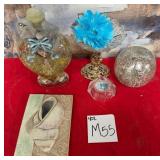 502 - DECORATIVE JAR, PAPERWEIGHTS, PEDESTAL DISH