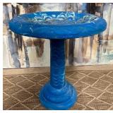 502 - BLUE DECORATIVE BIRD BATH (M11)