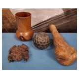 11 - DECORATIVE VASES, TRINKET JAR & FROG (L54)