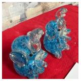 502 - TWO ART GLASS ELEPHANT FIGURINES (M57)