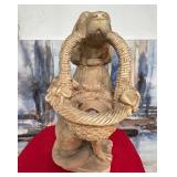 502 - DOG WITH BASKET STATUETTE 32"T (M19)