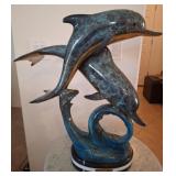 12 - MARIUS DOLPHIN SCULPTURE 26"T