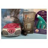 502 - CD PLAYER, PAY PHONE COIN BANK, MINI STEAMER