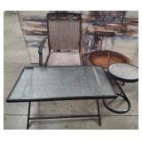11 - PATIO CHAIR, SIDE & COFFEE TABLES, FIRE PIT