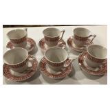 464 - SIX CUPS & SAUCERS (A8)