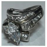 STERLING SILVER CZ RING 6.30GRS