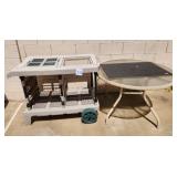 S1 - POTTING CART, ROUND PATIO TABLE (Y30)