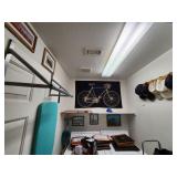 S1 - HATS W/ RACK, BICYCLE FLAG, FRAMED ART (B20)