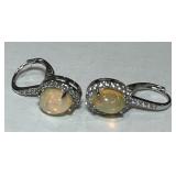 STERLING SILVER OPAL EARRINGS3.20GRS