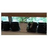 S1 - FIVE CERAMIC PLANTER POTS (L84)