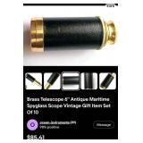 S1 - NAUTICAL BRASS LEATHER-WRAPPED TELESCOPE