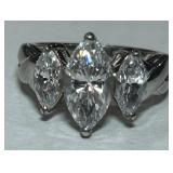 STERLING SILVER CZ RING 4.20GRS