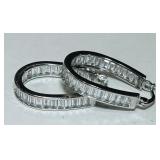 STERLING SILVER CZ EARRINGS 7.30GRS