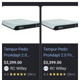 S1 - TEMPUR-PEDIC MATTRESS WITH CONTROLLER