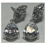 STERLING SILVER CZ EARRINGS 5.80GRS