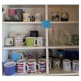 N1 - MIXED LOT OF CERAMIC MUGS, GLASSWARE ((K13)