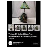 N1 - STAINED GLASS FROG TABLE LAP (O16)