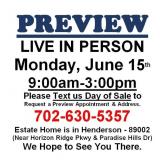 PREVIEW LIVE IN PERSON - Monday, June 15th
