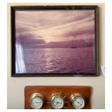 N1 - SEASCAPE ART FRAMED, WEATHER GAUGES (O7)