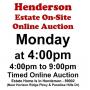 WELCOME TO OUR MON. @4pm ONLINE PUBLIC AUCTION