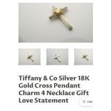 STERLING SILVER/18K  TIFFANY & CO CROSS PENDANT