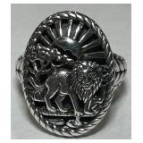 STERLING SILVER JOHN HARDY LION RING SIZE 8