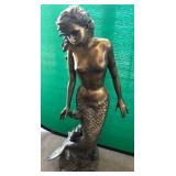N3 - BRONZE MERMAID SCULPTURE 42'T (M84)