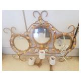 N3 - ITALIAN GILT WROUGHT IRON WALL SCONCE (G72)
