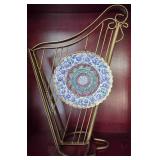 N3 - BRASS DECORATIVE HARP TABLETOP DECOR (F24)