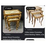 S3 - HOLLYWOOD REGENCY-STYLE NESTING TABLES