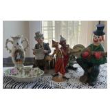 S3 - LOT OF COLLECTIBLE FIGURINES, VASE, DISH