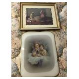 S3 - TWO PIECES VINTAGE ART FRAMED (M49)