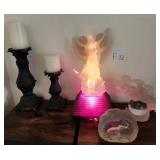 S3 - ANGEL LAMP, FIGURINES, CANDLE HOLDERS (F32)