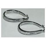 STERLING SILVER CZ EARRINGS 5.20GRS