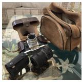 S3 - VINTAGE CAMERA, LENS, CAMERA BAG (H107)