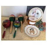 S3 - MARACAS, COLLECTIBLE PLATES,CANDLE, MASK