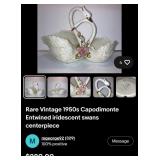 339 - VINTAGE CAPODIMONTE SWANS (N5)